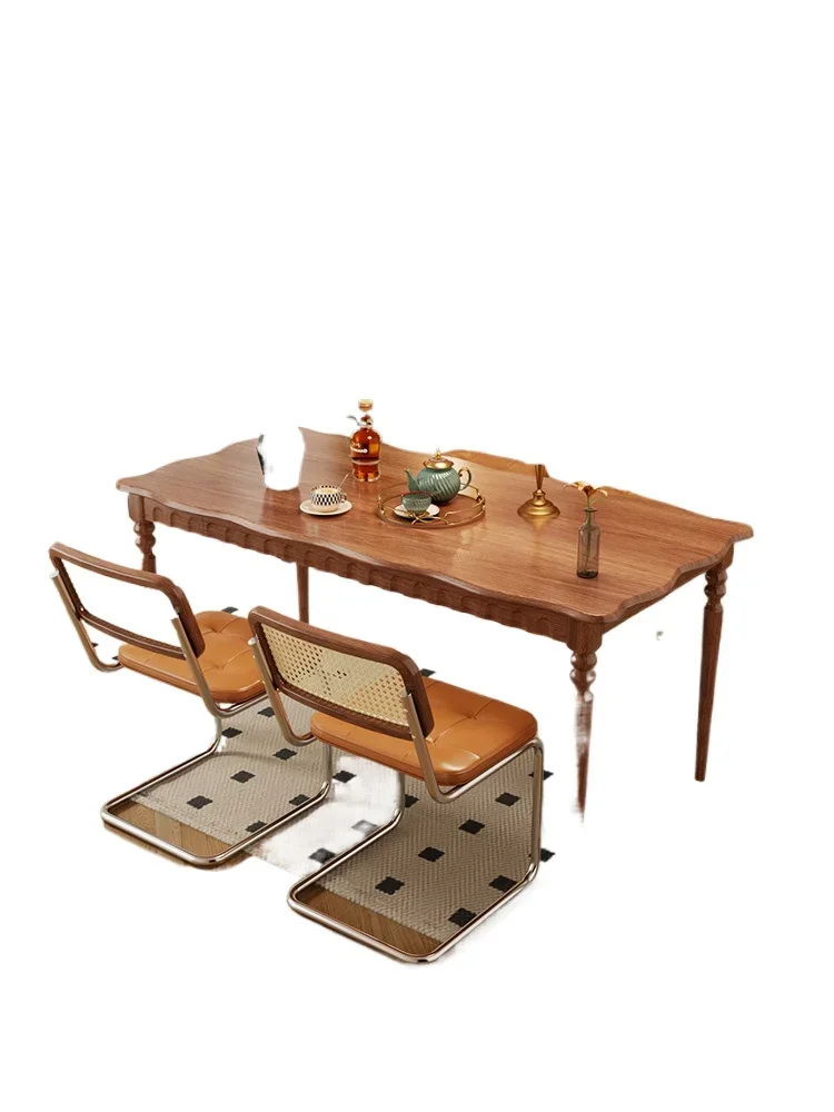 

Retro Small Apartment Living Room New Chinese Dining Table Home Solid Wood Dining-Table Chair Combination