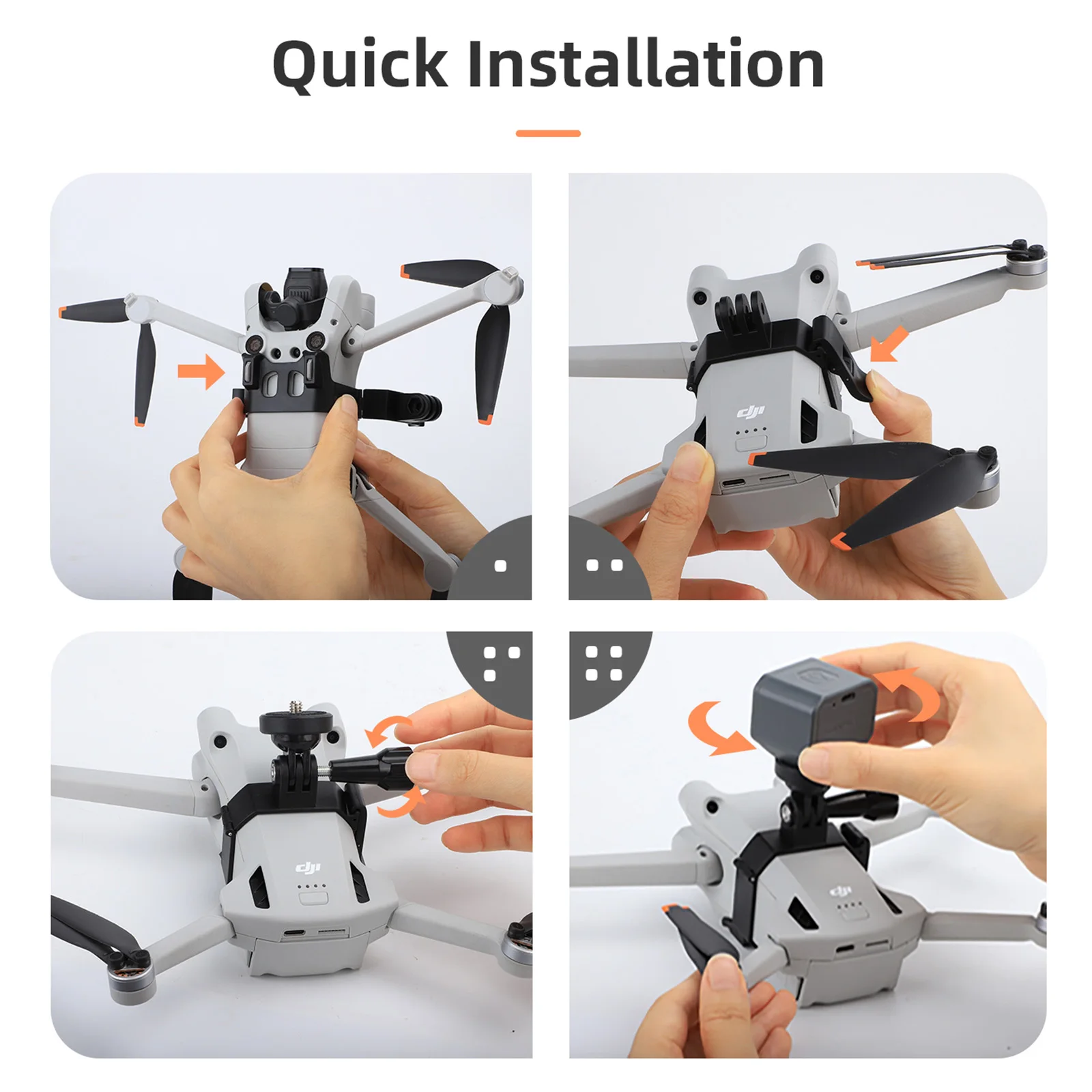 Extended Adapter Bracket Holder W1/4 Threaded Screw for DJI MINI 3 Pro Drone 360 Panorama Camera For GoPro 8 9 Accessories