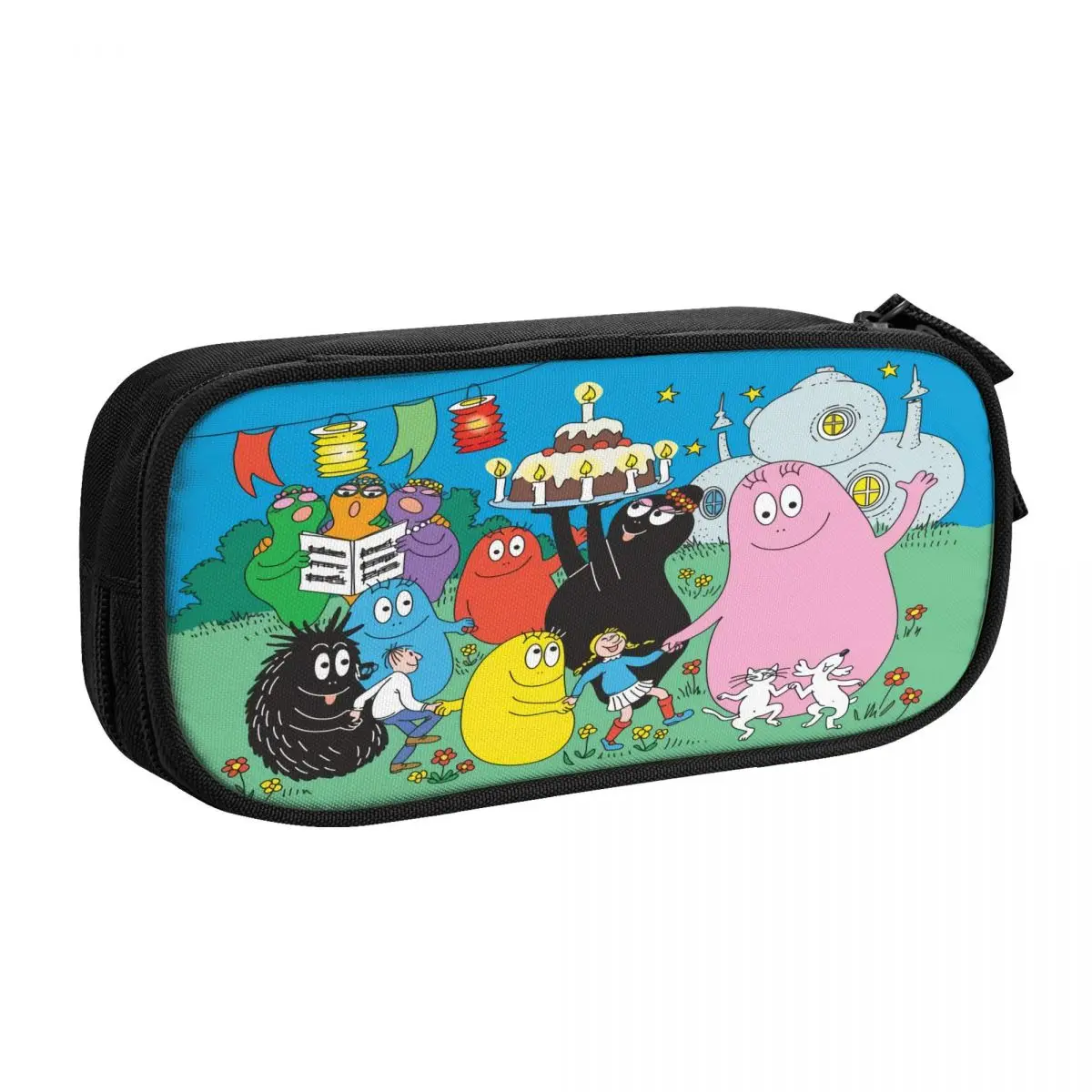 Imagem -02 - Estojo de Lápis Personalizado dos Desenhos Animados para Meninos e Meninas Grande Capacidade Bolsa Bonito do Lápis Acessórios Escolares Kawaii Les Barbapapa