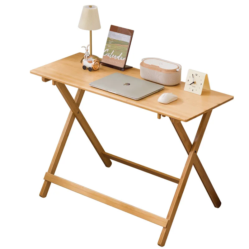 #Simple folding square table, bamboo rectangular table, computer desk, outdoor folding dining table