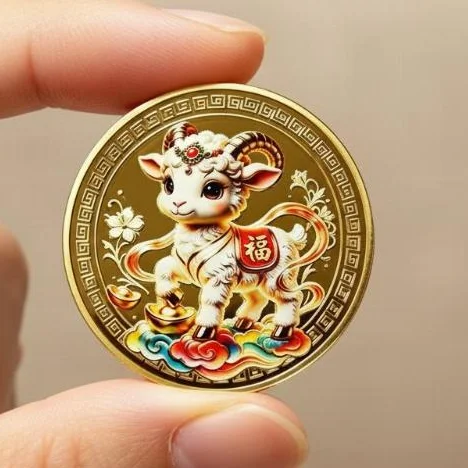 2027 Zodiac Goat Collectible Coins New Year Gift Goat Metal Crafts Art Display Decor Year Of Goat Souvenir Zinc Alloy Ornaments