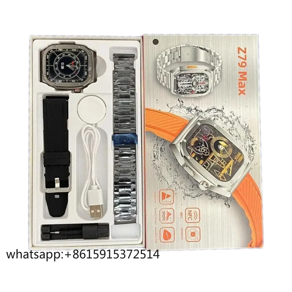 

TLCRETE Z79 MAX Smart Watch Outdoor NFC Smart Island Compass montre homme Sports Luxury Metal Smartwatch for Men Women Reloj Int