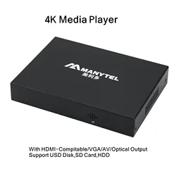 New Metal 4K HD Media Player Support SD Card 500GB USB Disk 5TB HDD MultiMedia Box Autoplay Video PPT PDF Advertise AD Player