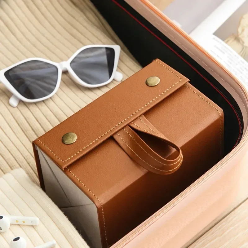 2/3/4/5 Grids Portable Glasses Case Cover PU Leather Sunglasses Holder Box FoldableWall Hanging Eyeglasses Storage Box