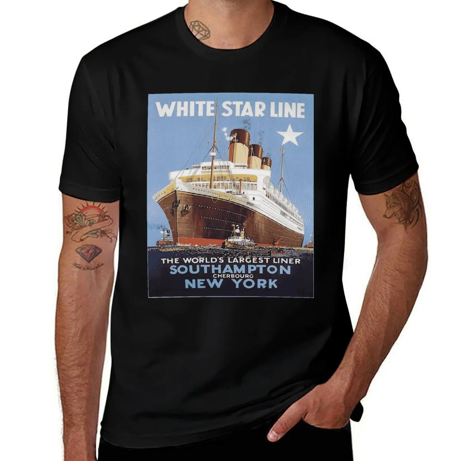 Steamer Ship Vintage Ocean Liner Retro Sailing T-Shirt Short sleeve tee sweat Blouse cute tops luxury clothes men