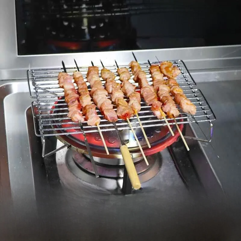 ステンレス製ガスコンロbbqグリル家庭用カセットコンロ屋外調理器具、子羊の串焼きや焼き菓子用