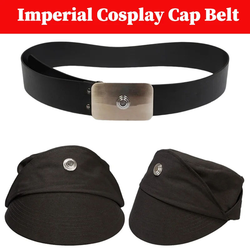 Chapéu cosplay militar imperial masculino, boné preto, disfarce de batalha espacial, cinto de stormtrooper naval, cintura, adereços de Halloween