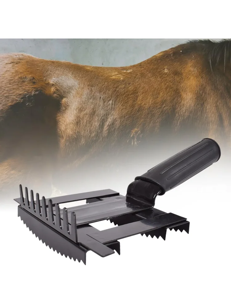 Livestock Shedding Comb Portable Bull Hair Brush Sturdy Comfortable Grip Deshedding Tool for Dog, Bull Sheep, Cow, Horses