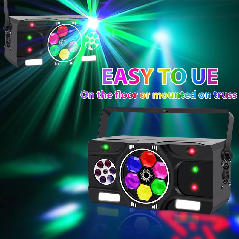 80W LED Bee's Eye 5-in-1 Effect Strobe Stage Light Standard DMX512 12CH Control Channel for Party Dj Disco Dance Club Show