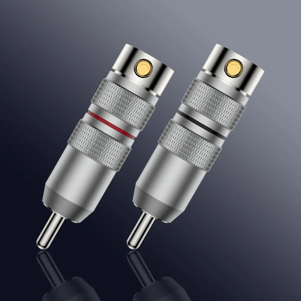 4xViborg VR107R Rhodium plated Pure Copper RCA Interconnect plug analogue cable Car Audio RCA Plug Pure Copper RCA