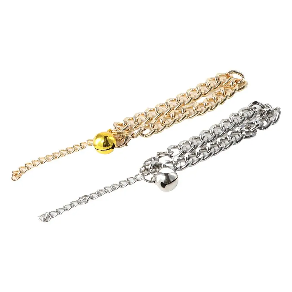 Not Fade No Discoloration with Bell Puppy Small Dog for French Bulldog Dog Gold Chain Dog Necklace Pet Chain Cat Collar
