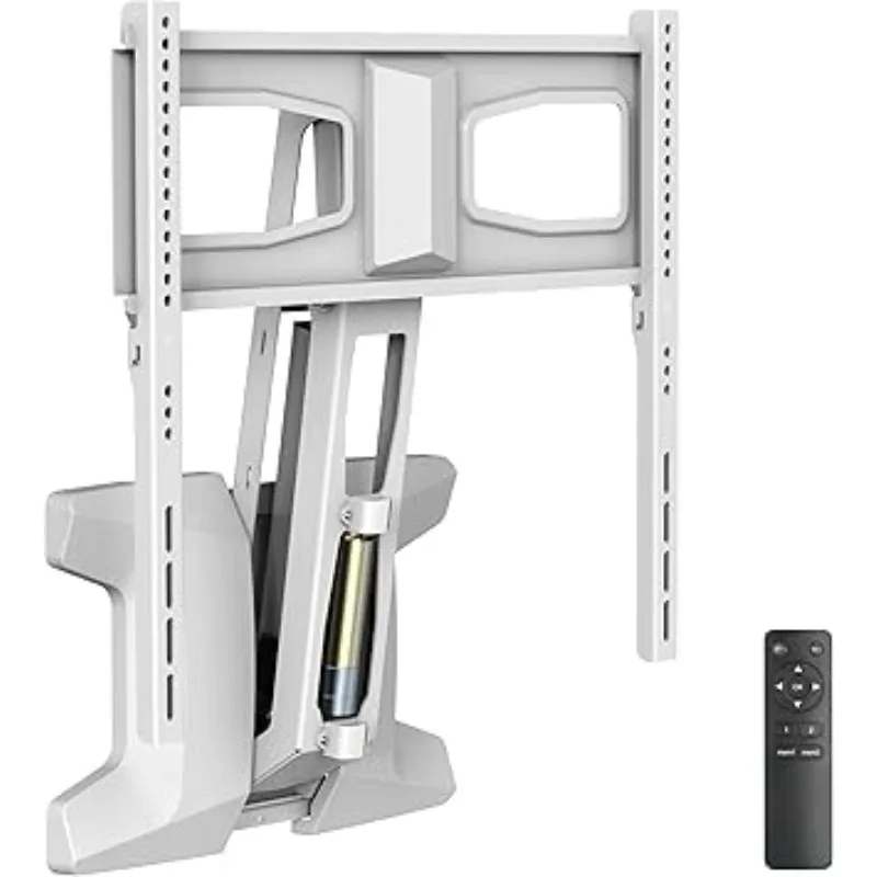 Motorized Fireplace TV Wall Mount Remote Control Electric Pull Down Mantel Mounting Bracket, Up to 77 Lbs Weight Cap