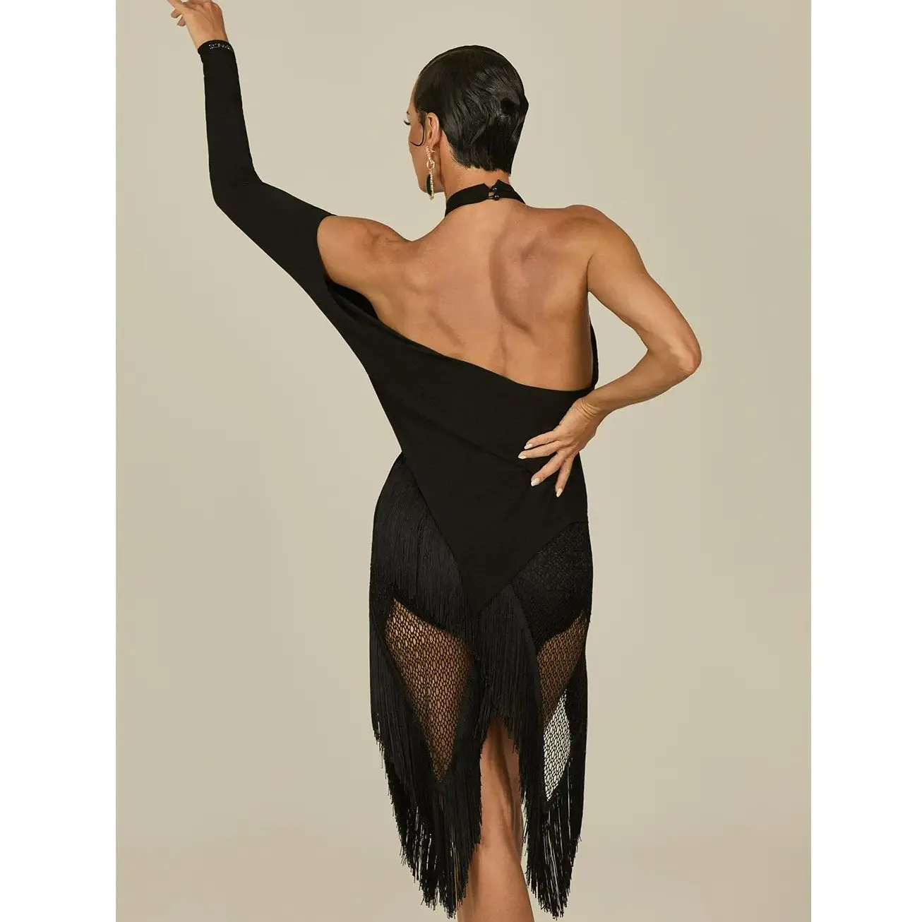 2025 أزياء الرقص اللاتينية للنساء معلقة الرقبة عارية الذراعين أعلى تشاتشا تانجو السامبا الرقص السامبا ممارسة ملابس تدريب DQL12364 #5