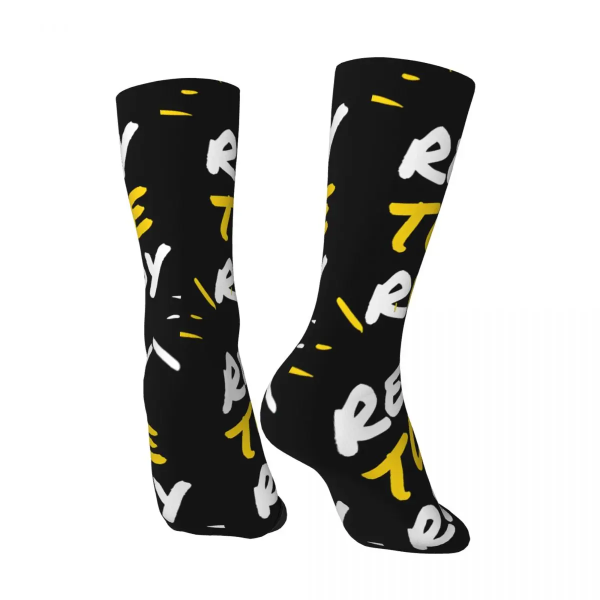 Crazy compression Motivational Sock for Men Vintage Ready To Race Quality Pattern Crew Sock Novelty