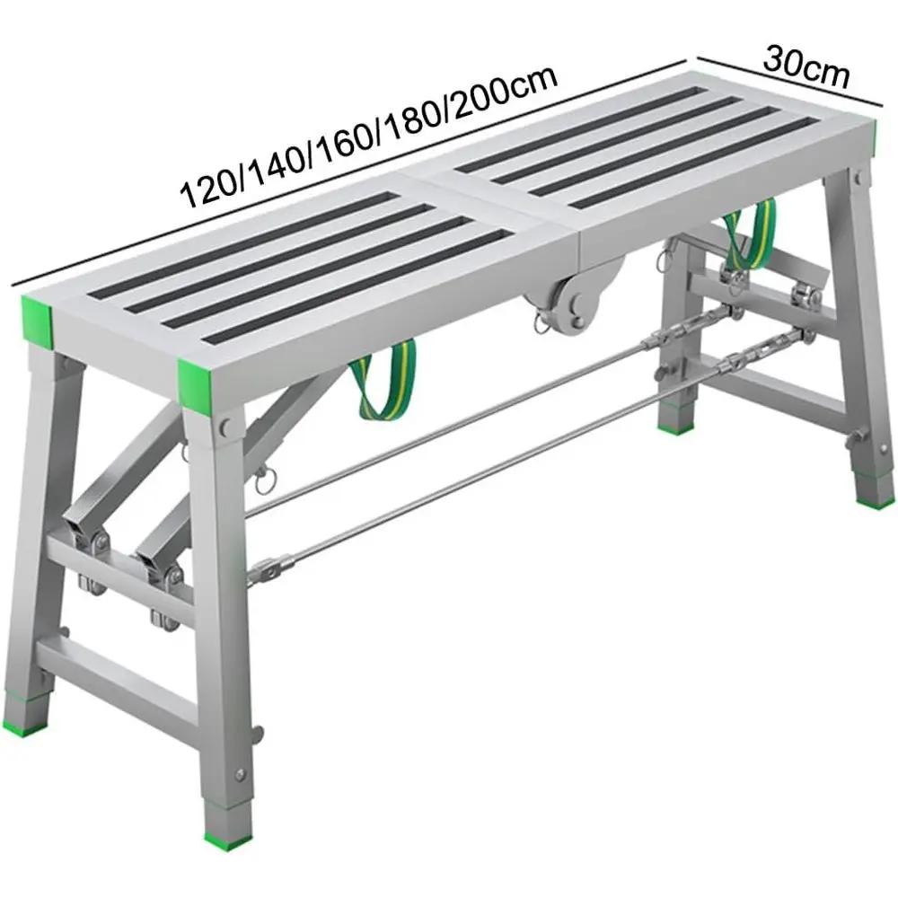 400kg Load, Adjustable Height - Multipose Work Platform Scaold Tower Stool Bench, 120 * 30cm