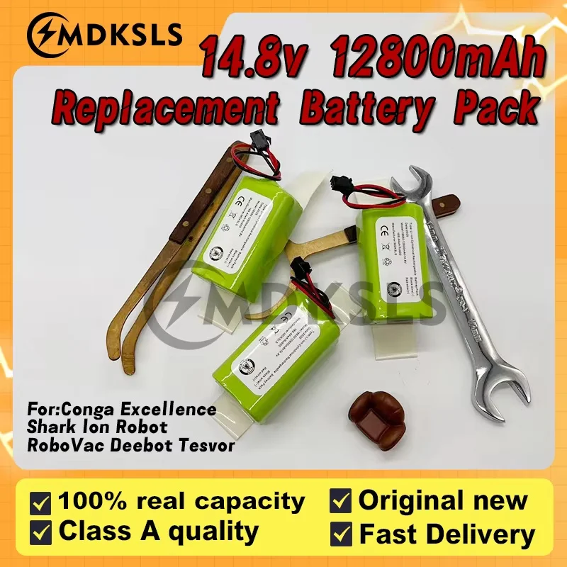 

14.4V 12800mAh Li-ion Battery for for Conga 990 1090 Tesvor X500 Ecovacs Deebot N79 N79S DN622 Eufy RoboVac 11 11S RoboVac 30