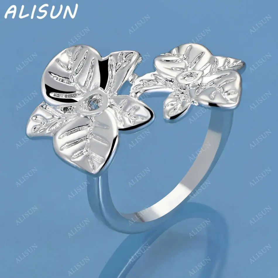 

ALISUN 925 Sterling Silver Flowers Wedding Ring For Women Grace Jewelry Trend Fashionable Birthday Party Gifts
