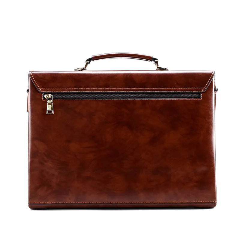 Valigetta da uomo in pelle PU con lucchetto a combinazione Borsa a tracolla per documenti per laptop di grande capacità per affari esecutivi di lusso