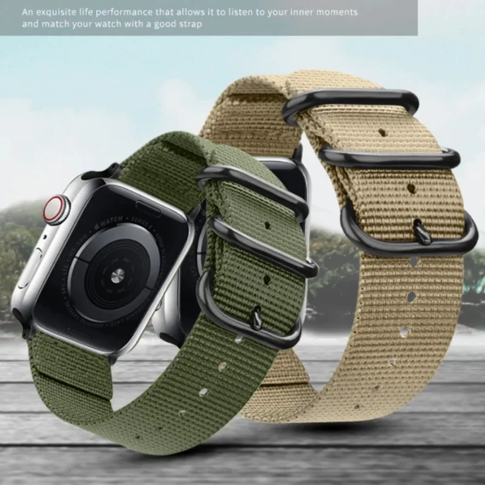 Nylon Watchband For Apple watch Ultra 3/2/1 Strap 49mm Three Ring Adjustable iWatch 11 10 9 8 7 6 5 SE3 45mm 44mm 41mm 42mm 46mm