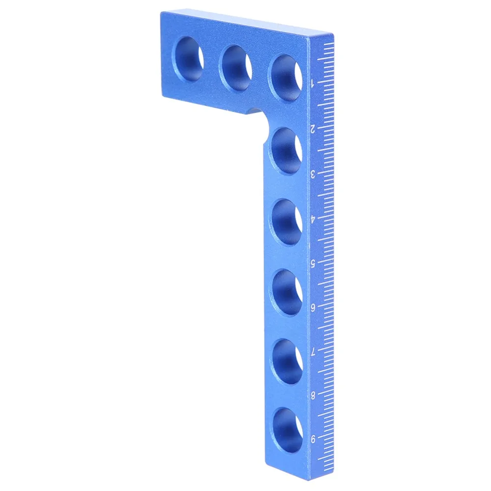 Aluminum Alloy Positioning Squares 0-100mm Range High Precision Right Angle Ruler Blue Color L Shaped Center Finder Tool