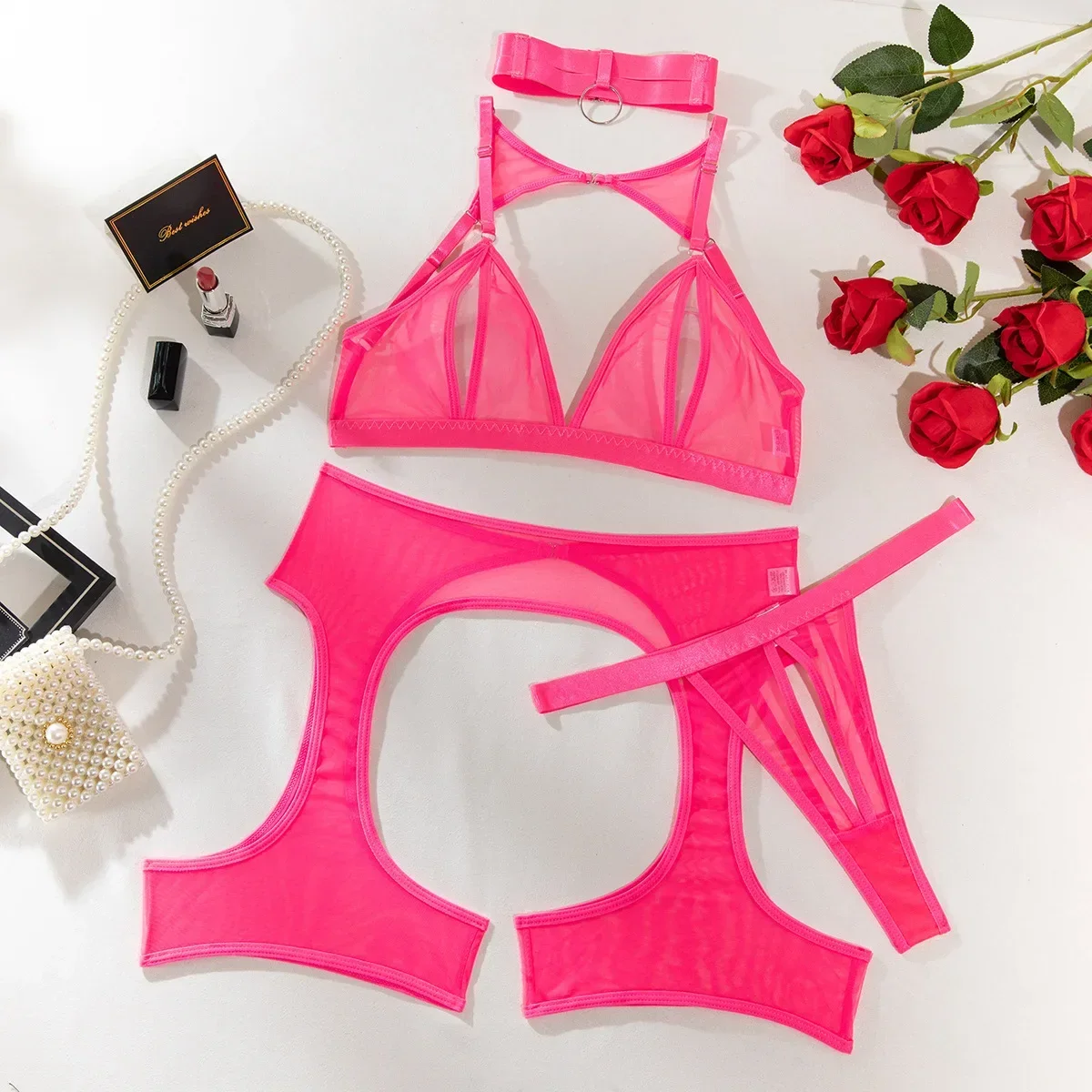 

Сексуальный комплект нижнего белья с открытой спиной, женское милое простое нижнее белье из нескольких предметов, женские однотонные чувственные порно костюмы