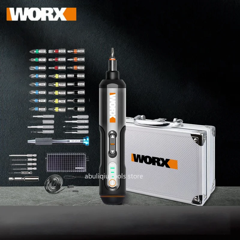 

Worx 3.6V Cordless Electrical Screwdriver Set WX240.5 Smart Mini Electric Screwdrivers USB Rechargeable with 45 Bit Set Drill