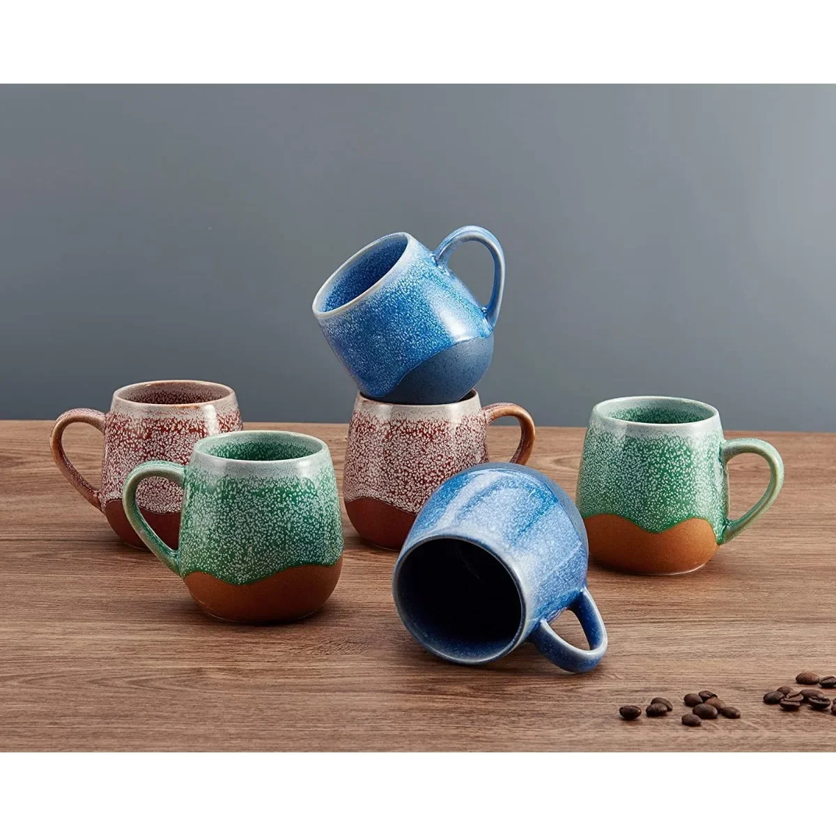 

Реактивный набор на 16 унций с глиной, 6 каменных кружек в 3 цветах.