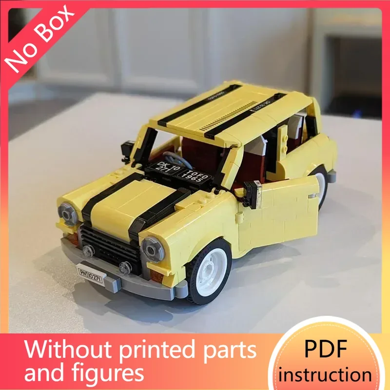 

Модель городской автомобиль Moc, строительные кирпичи, винтажный классический мини-купер, автомобиль, технология, модульные блоки, подарочная игрушка, набор «сделай сам», сборка, Рождество