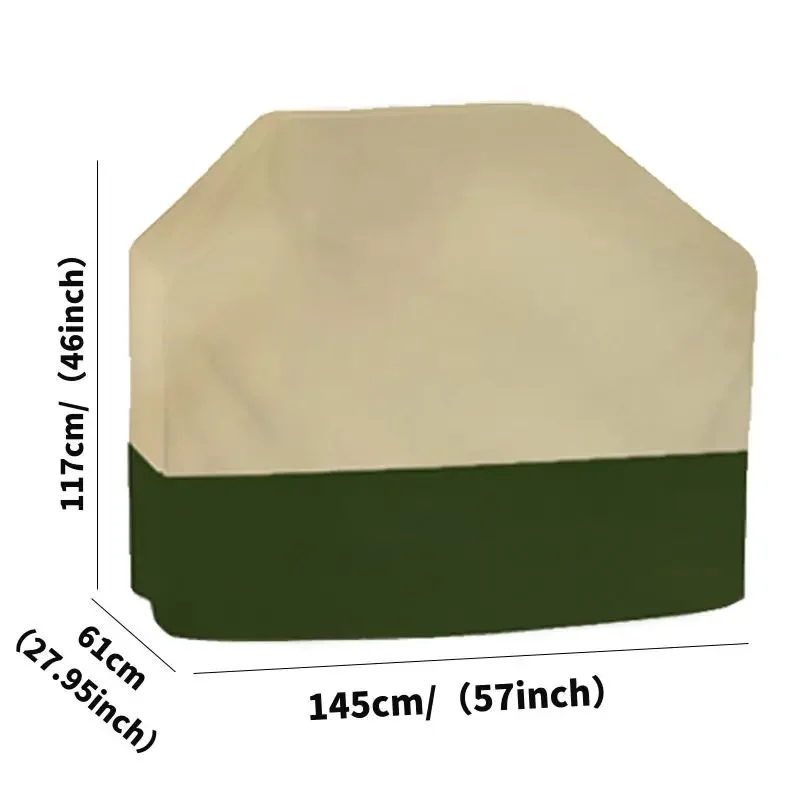 210D Beige Green Barbeque Grill Covers Heavy Duty Waterproof BBQ Outdoor Cover Heavy Weber Gas Charbroil Protective
