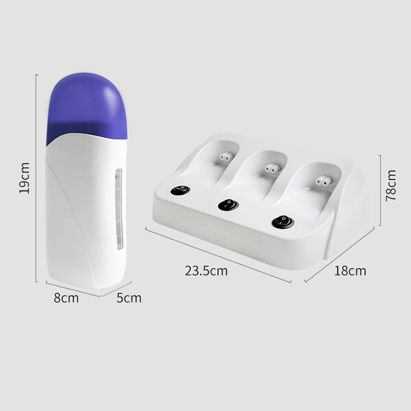 3PCS Rolling เครื่องกำจัดขนตลับหมึก Depilatory Waxing Heater Wax Heater Roller อุ่นตลับหมึก Strips กำจัดขน