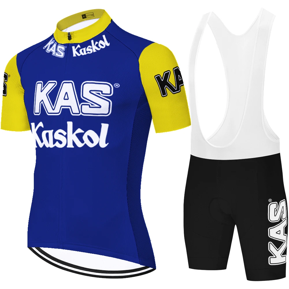 Retro TEAM KAS cycling jersey racing bike shorts sportswear 20D gel pad MTB Bicycle equipacion ciclismo verano hombre