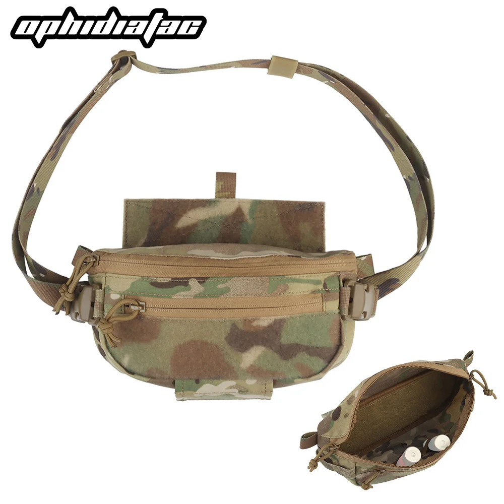 OPHIDIAN Combat Sling Bag Compact Belly Sling Bag Quick Release Shoulder Bag Integrated Vest Plate Carrier Airsoft