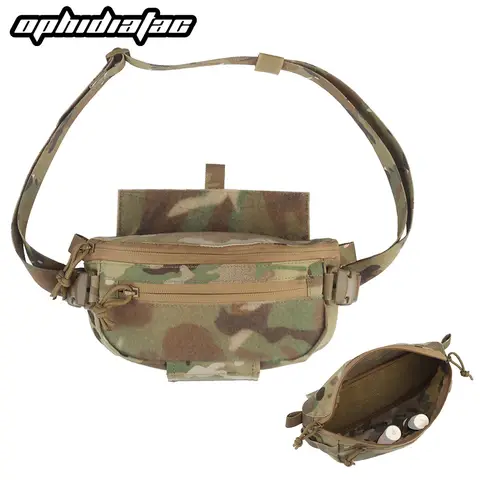 OPHIDIAN Borsa a tracolla da combattimento Borsa a tracolla compatta per pancia Borsa a tracolla a sgancio rapido Gilet integrato Portapiatti Airsoft