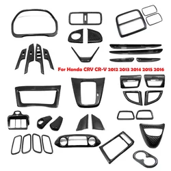 For Honda CRV CR-V 2012 2013 2014 2015 2016 ABS CarbonFiber Door Armrest Gear Shift Window Glass Lift Switch Panel Cover Trim