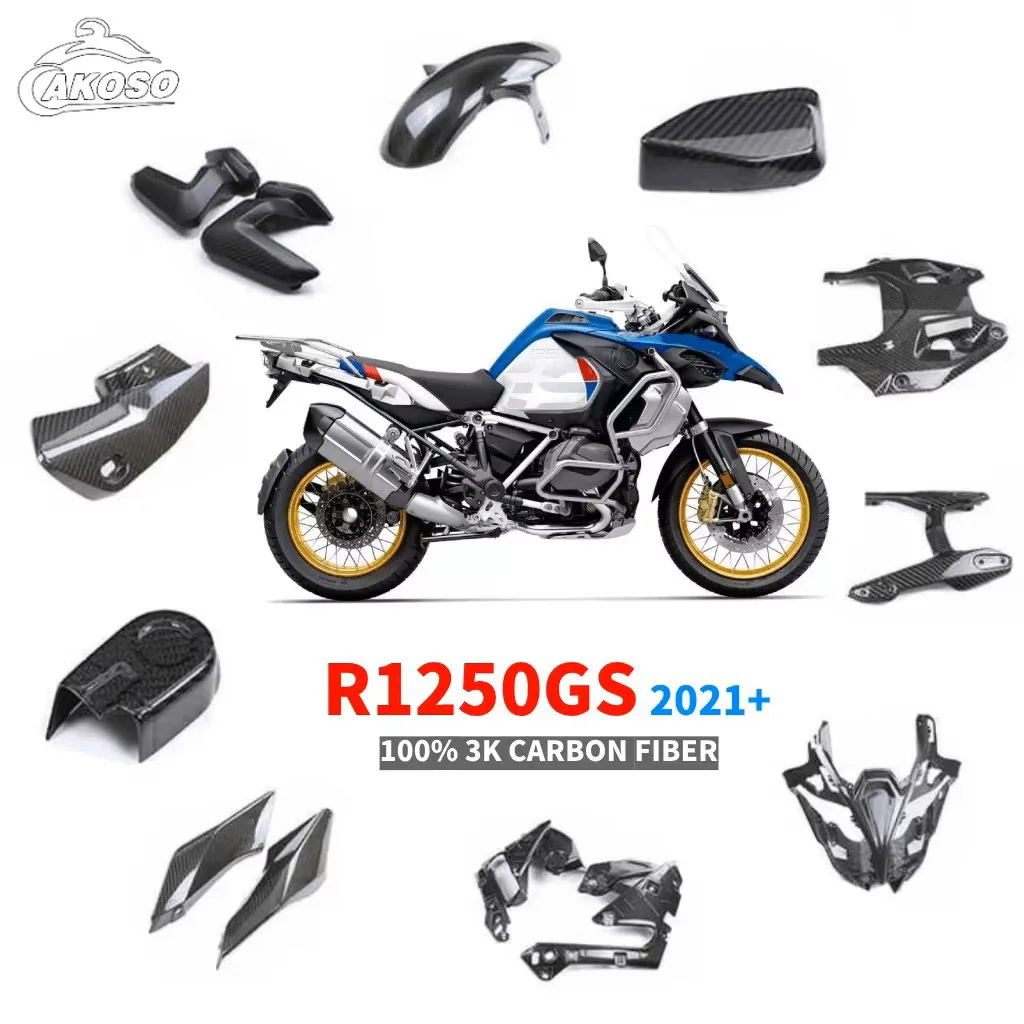 Pure Carbon Fiber Fairing Kit Engine Guard Cylinder Head Cover Protector for BMW R1250 RS GS RT 2021-2023 Motorcycle Accessories