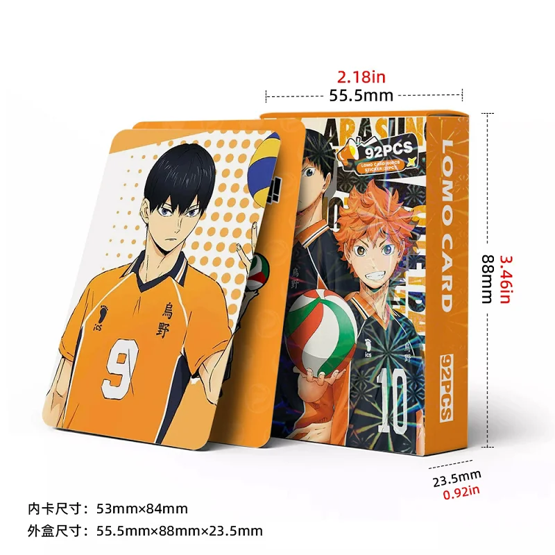 92Pcs Haikyuu!! Anime Double Sided Lomo Cards with Stickers Set - HD Character Printing Photo Cards Fans Collection Gift image 5