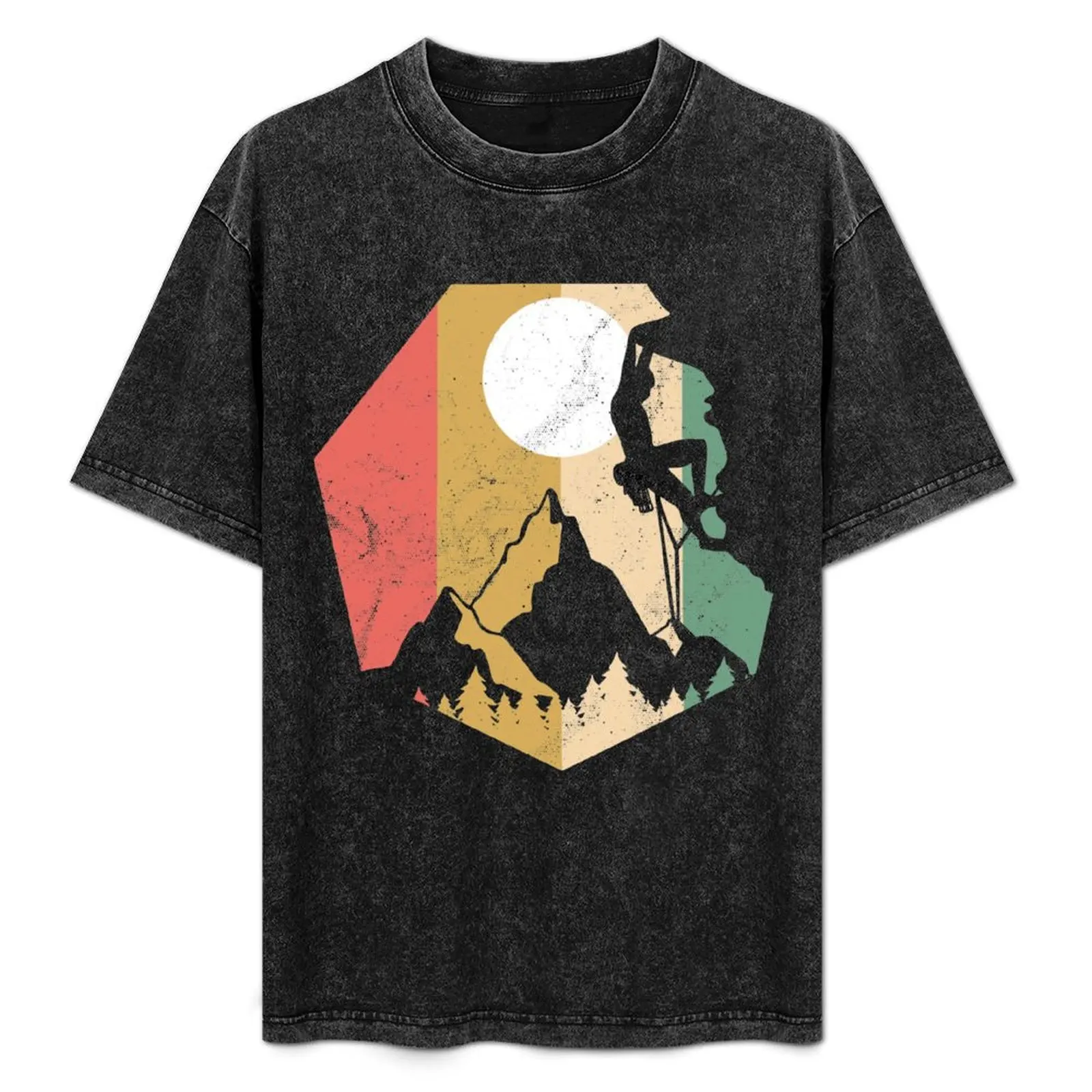 Climbing bouldering vintage gift T-Shirt Simple Casual Short Sleeve Cotton T-Shirt