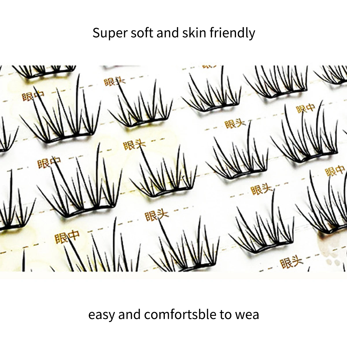 No-GlueSelf-adhesive Lash Manga Eyelashes Ultra-thin Sheet Series False Eyelashes Zero Touch Feeling Segmented Lashes