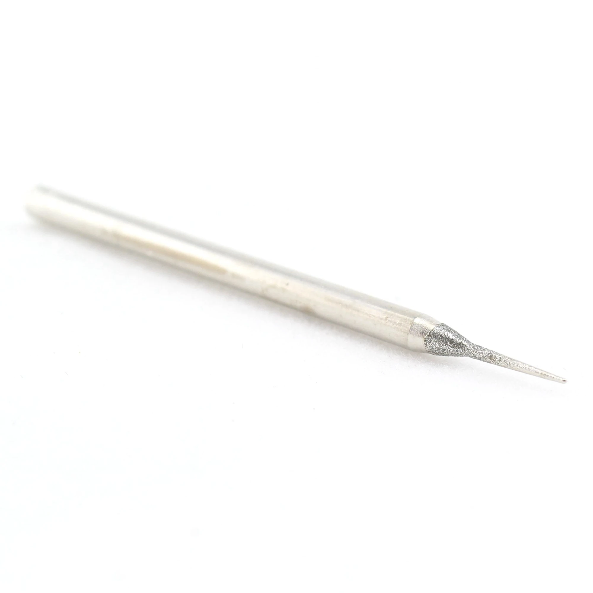 30Pcs Diamond Grinding Burr Bits Set 2.35mm Shank Conical Tapered Point 1.0mm Head Lapidary Tool for Jewelry Glass Stone Carving