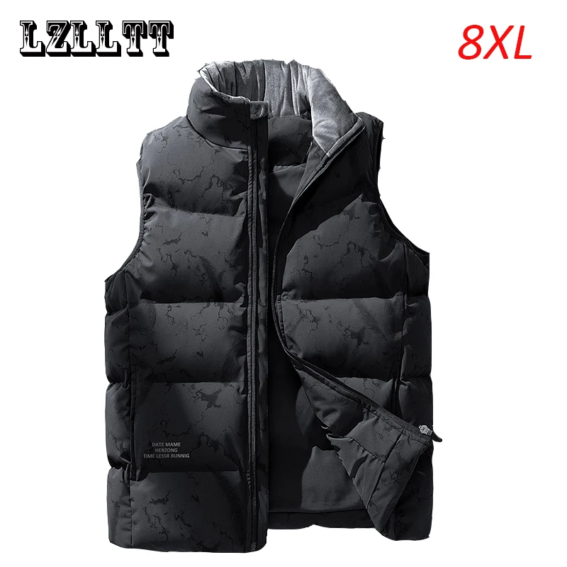 Spring Winter Men Duck Down Vest Jacket Mens Sleeveless Waistcoat Thick Warm Windproof Waterproof Vest Coats Large Size 7XL 8XL