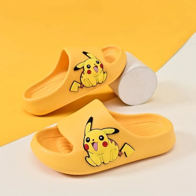 Cartoon Pikachu Non-slip Children\'s Slippers Middle and Big Children\'s Breathable Soft Bottom Sandals Summer Adult Beach Shoes