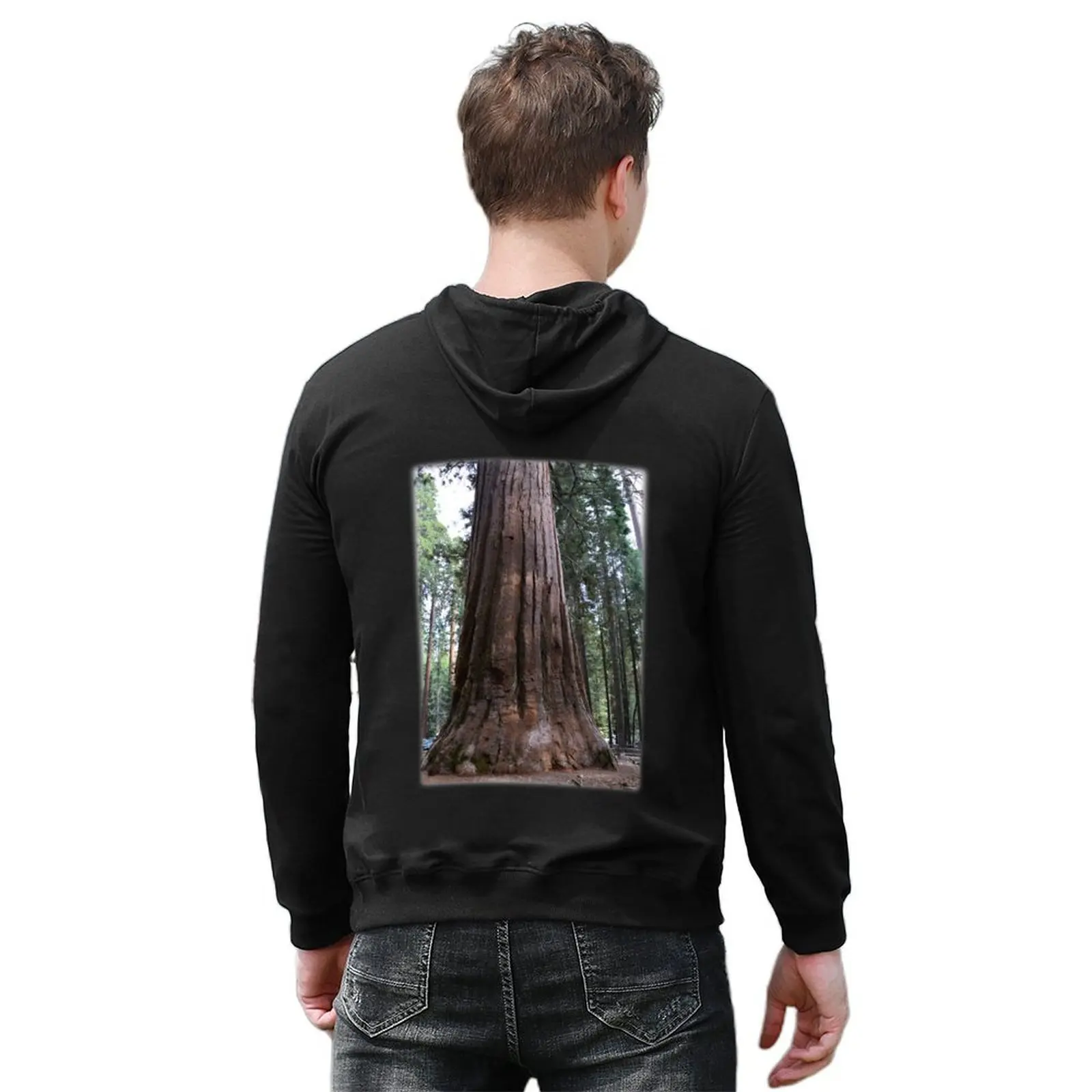 كاليفورنيا شجرة الخشب الأحمر الترتر العملاقة. هوديي أنيمي ملابس رجالية عرق قميص ملابس رجالية سترة الخريف الرجال هوديي الرسم #6