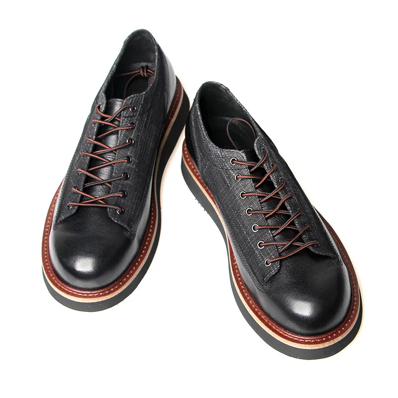 A101 New Fashion Casual Man Flat Shoes Lace-Up Round Toe Real Leather Men Shoes Leisure Male Casual Genuine Leather Dress Shoes