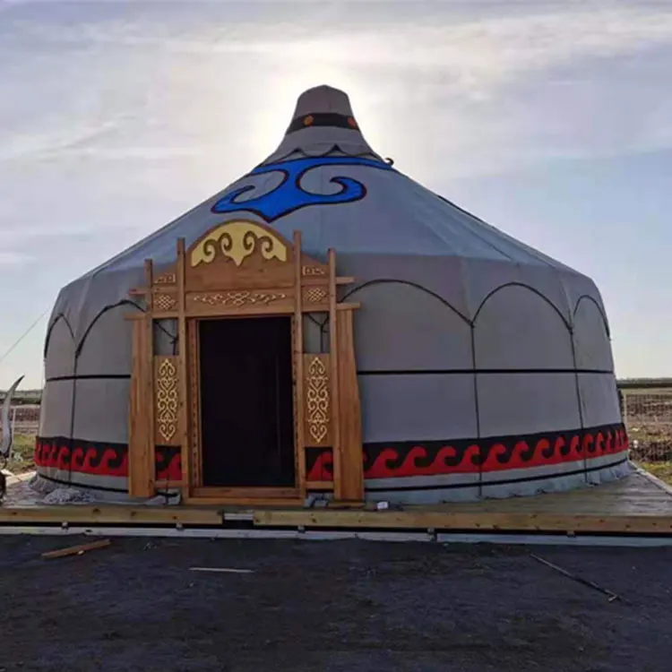 Waterproof Mongolian Yurt Tent Four-Season Four-Season Circus Tent for Car Rooftop Cotton Canvas Material Style Houseyurt