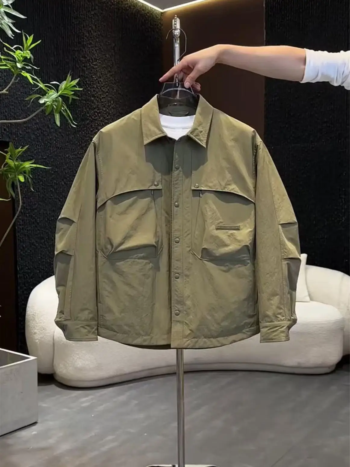 

Мужская утепленная хлопковая куртка на осень-зиму, свободный крой, воротник-стойка, универсальная верхняя одежда, городской стиль, длинный рукав