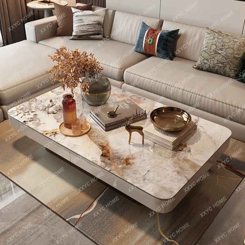 XXLight luxury living room creative high sense extended large apartment coffee table microcrystalline stone