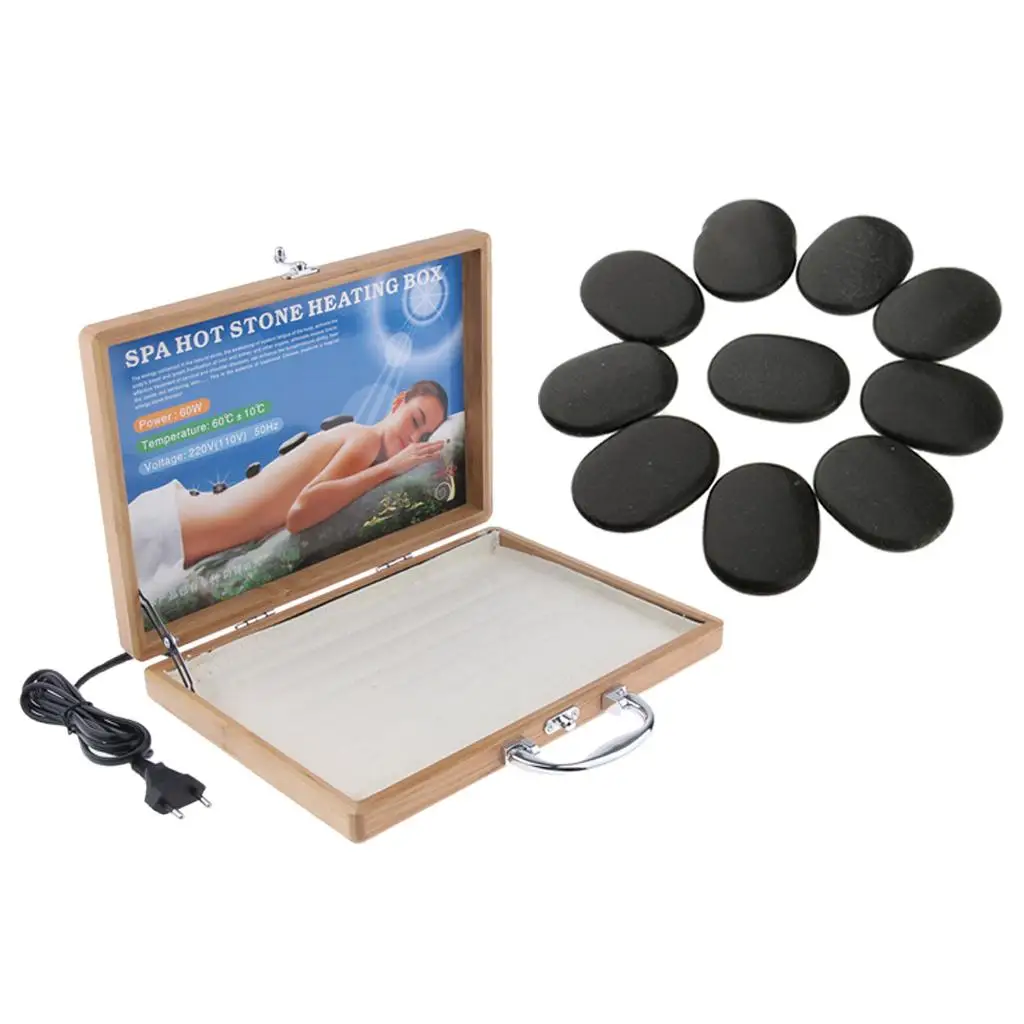 Large Capacity Massage Stone Warmer Fashion Basalt Portable Heating Box Automatic Stone Massage Machine for Body Relaxation
