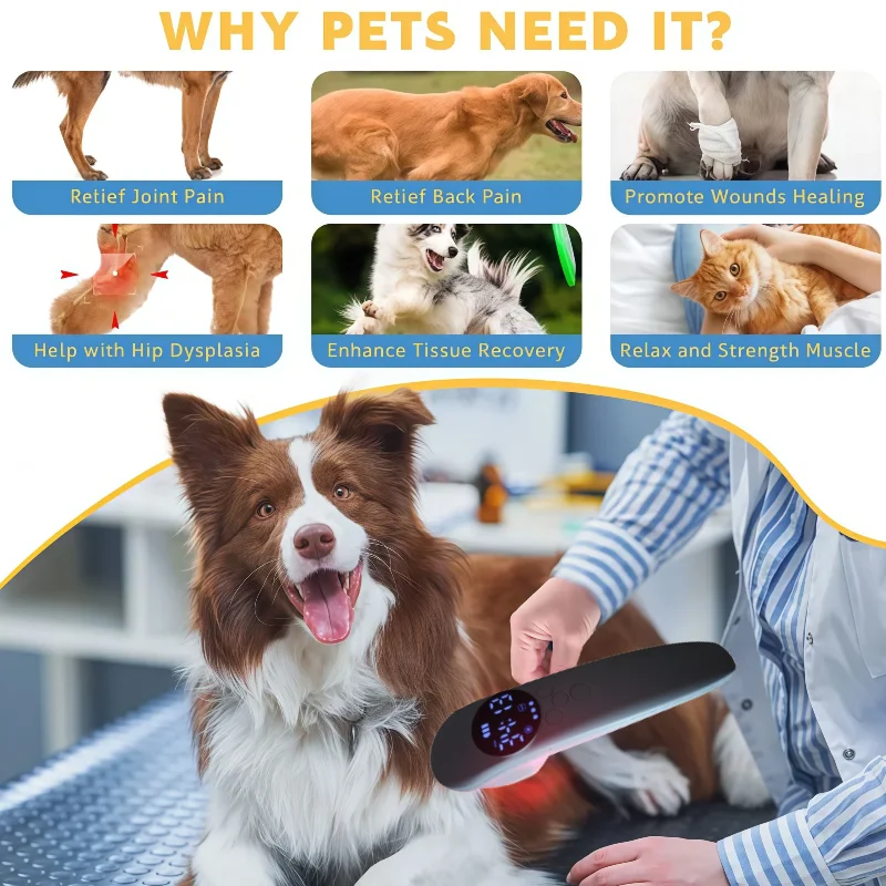 Red Light Therapy for Dogs and Cats, Handheld 14x 650nm Non-Invasive Non-Harmful Pain Relief Device