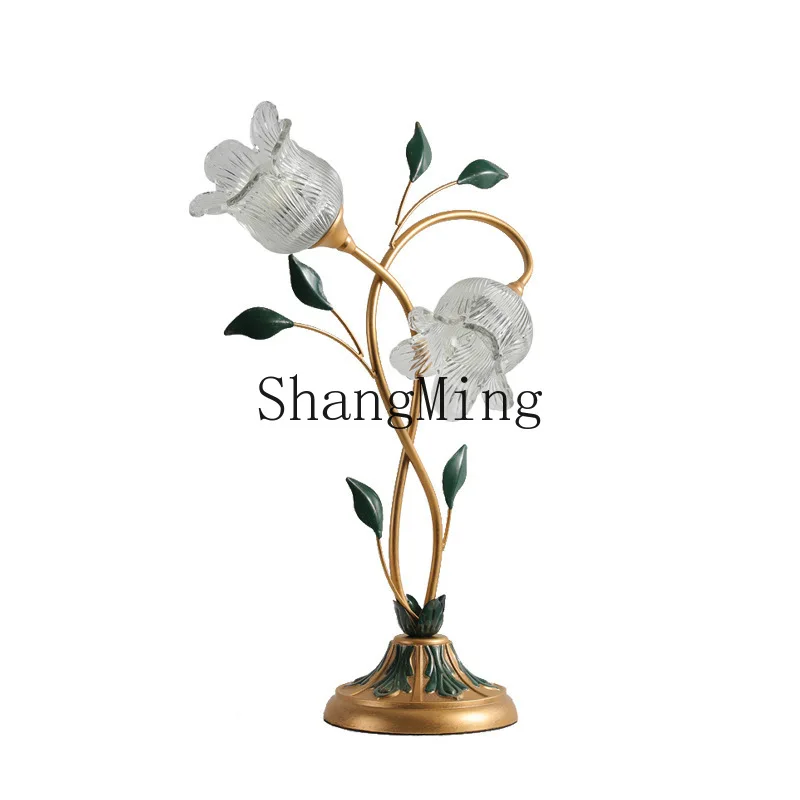 

PYH pastoral creative flower decoration modern minimalist art bedroom room bedside table lighting
