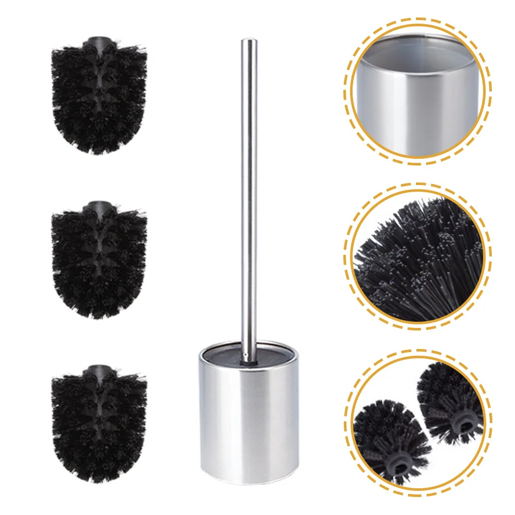

1Set Toilet Bowl Brush Stainless Steel Bristles Non-Slip Handle Bathroom Cleaning Tool with Holder for Home Hotel Office Use